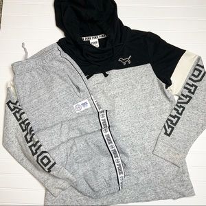PINK Victoria’s Secret gray Heathered sweat suit